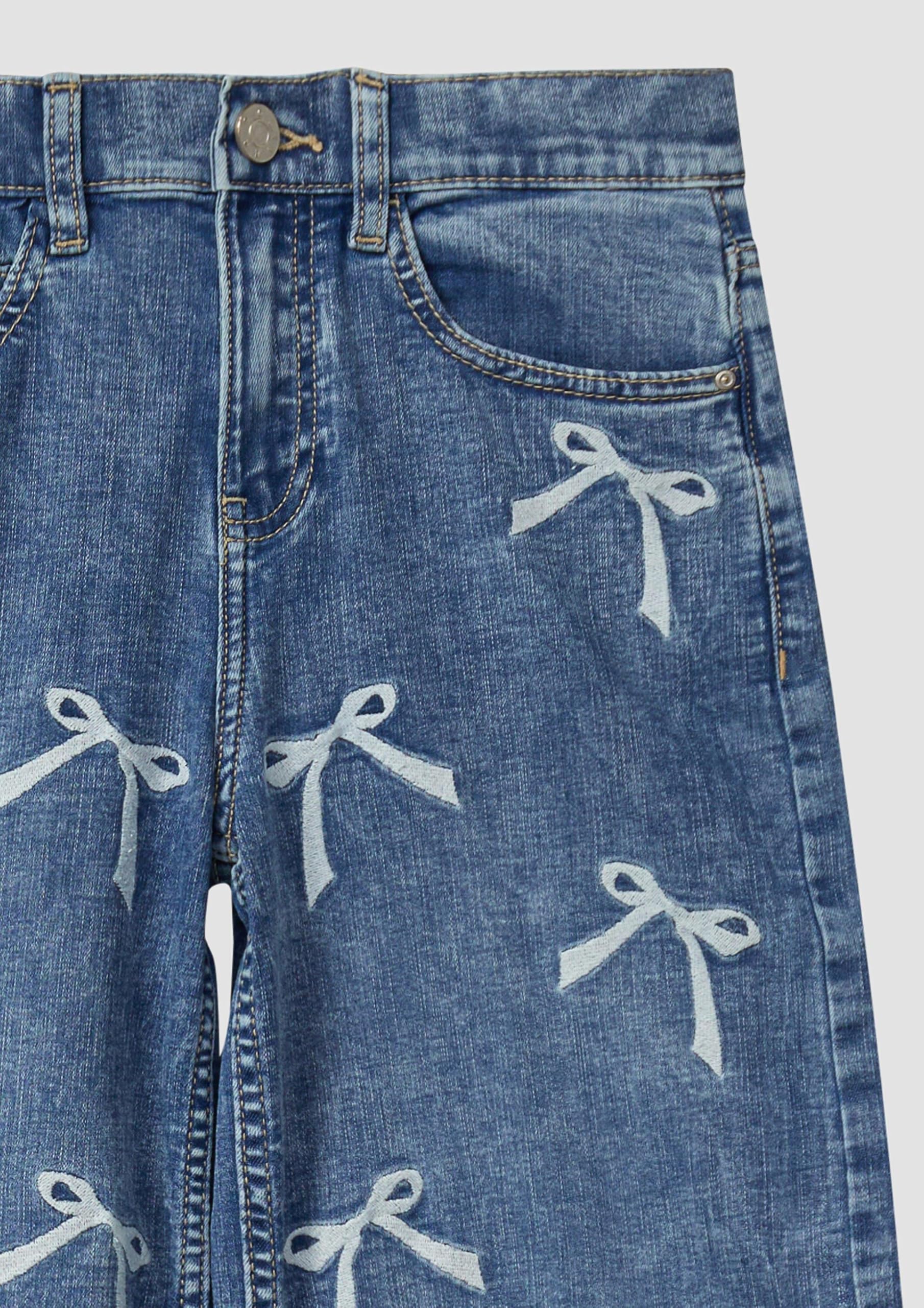 s.Oliver Wide Leg Jeans mit Stickerei/Regular Fit/Mid Rise