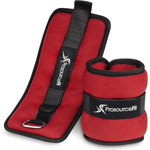 ProsourceFit Ankle/Wrist and Arm/Leg Weights Set of 2, Adjustable Strap 1 lb-5 lb, Adjustable Weight 15 lb, 10 lb, 7 lb for Men and Women