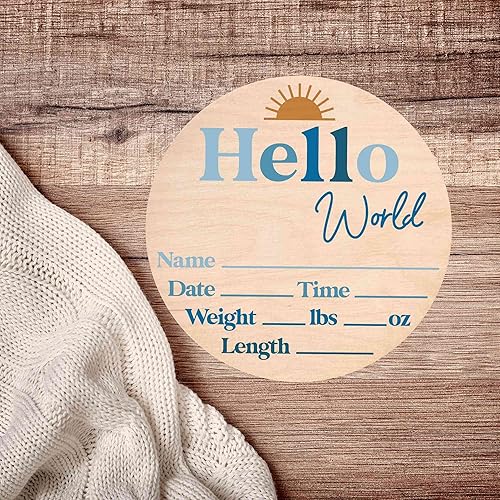 Miniatura 87 de Letrero de estadísticas de nacimiento para recién nacido, anuncio de nombre de bebé, accesorio de fotografía de Hello World Elephant Hospital