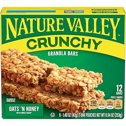 Amazon Com Nature Valley Oats N Honey Granola Bars 8 94 Oz 12 Bars Grocery Gourmet Food