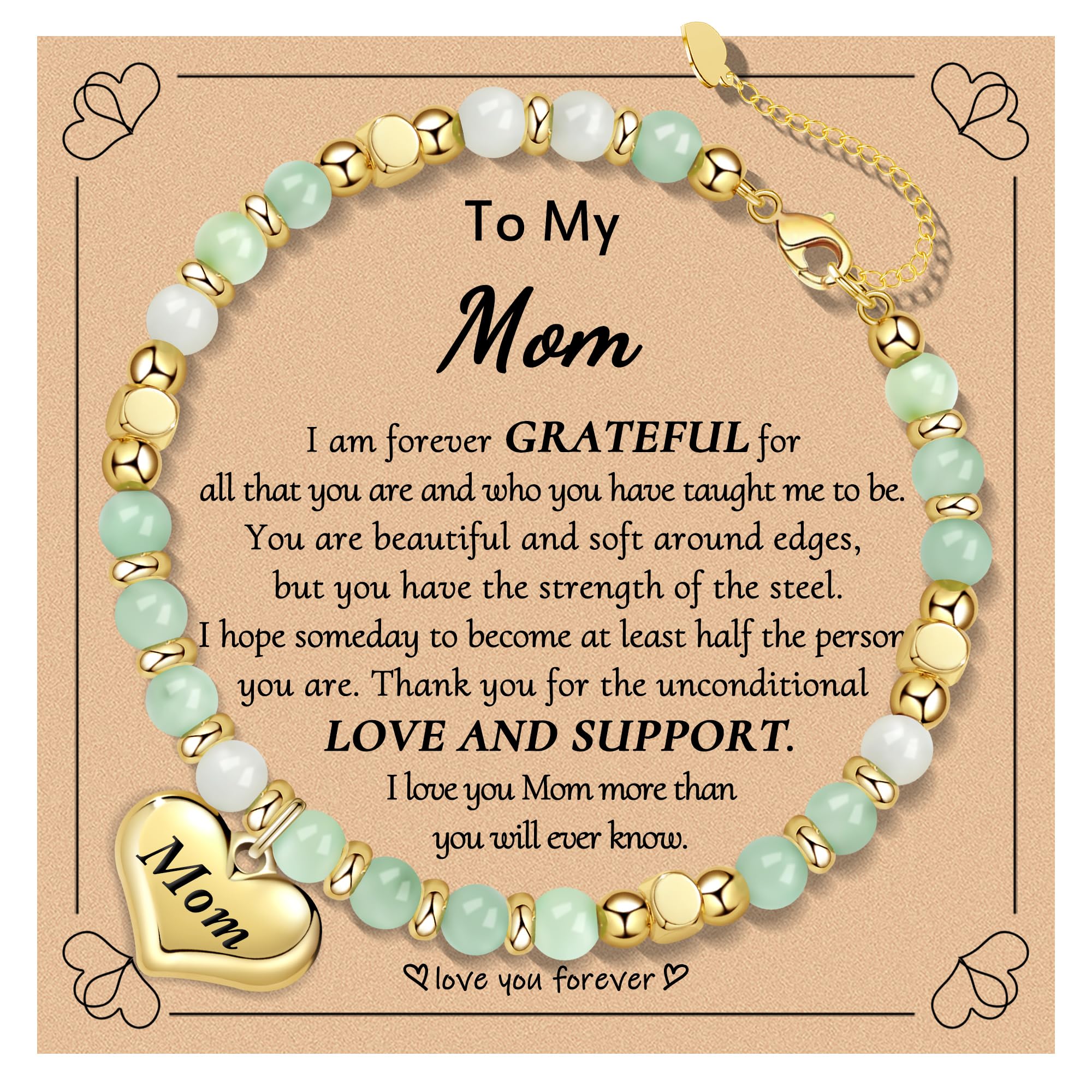 Valentines Day Gifts for Her Gold Beaded Bracelets Birthday Gifts for Girlfriend Granddaughter Daughter Mom Stocking Stuffers Mothers Day Christmas Gifts for Women Anniversary Thanksgiving Jewelry