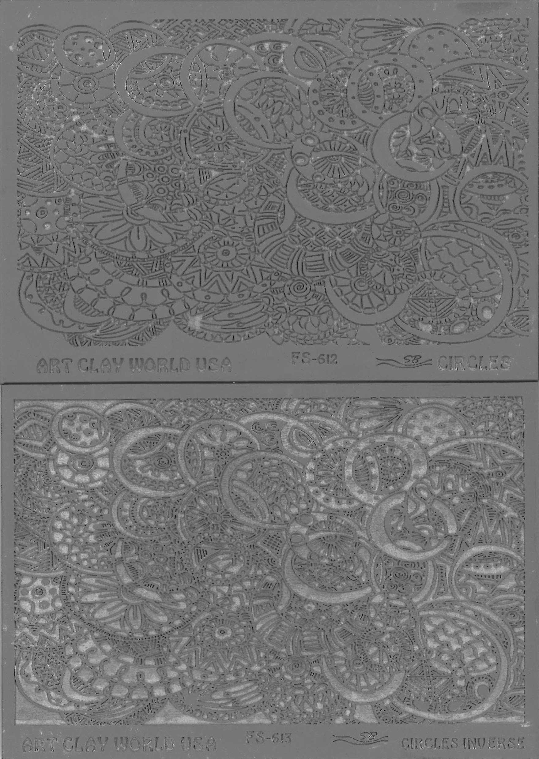 Flexistamps Texture Sheet Set Shona Brooks Circles Set (Including Commas and Commas Inverse)- 2 Pc.