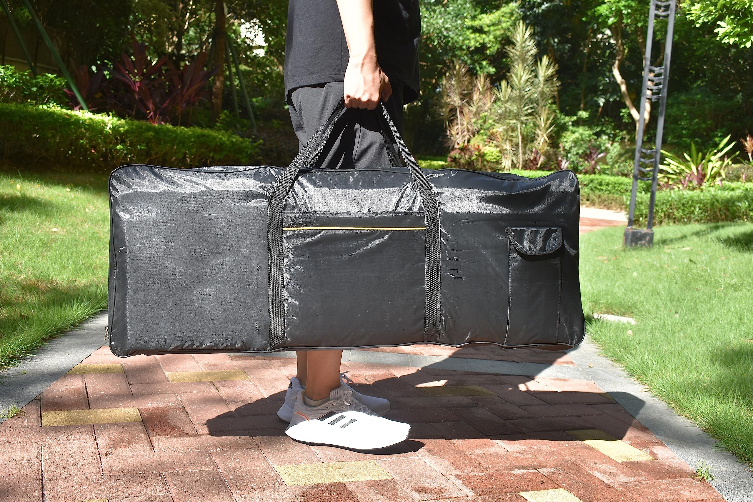 Azatemgo Funda para Teclado de 61 Teclas, Tela Oxford Impermeable 600D，Adecuada para Piano eléctrico -102 x 41 x 15 CM(Negro)