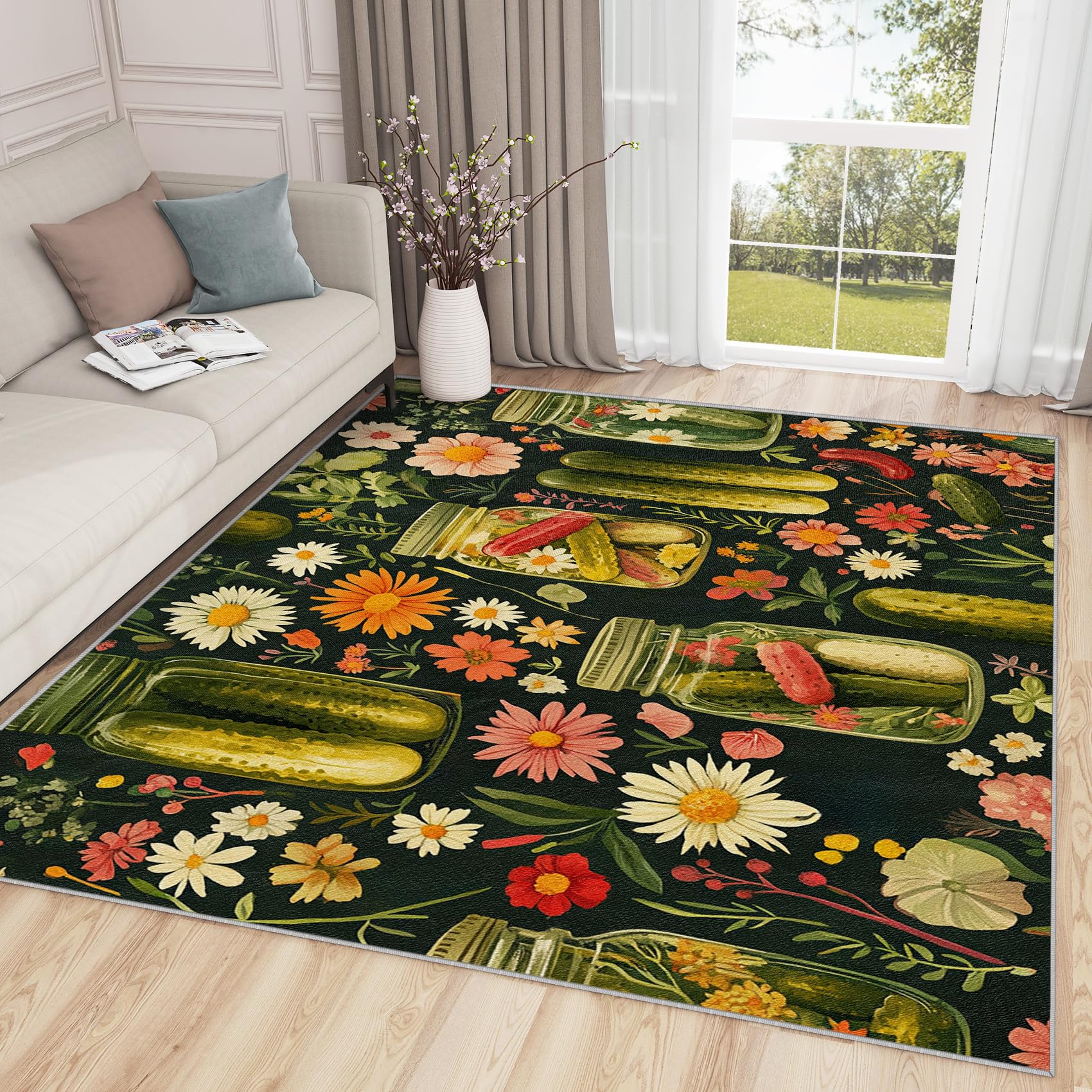 Amazon.com: Aquailis Dill Pickle Rugs for Kitchen - 4x6 Rug