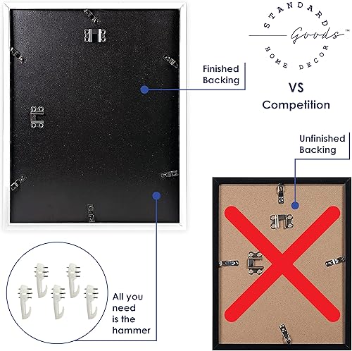 Miniatura 4 de Juego de portarretratos blanco de 11 x 17 pulgadas, mate a 11 x 14, paquete de 5 para exhibición de pared, marcos estilo galería para fotos de