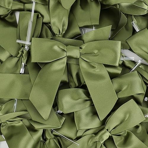 Vista 131 de AIMUDI Lazos giratorios para bolsas de golosinas de 3.5 pulgadas, lazos de satén azul turquesa para manualidades, lazos prefabricados con lazos Azul