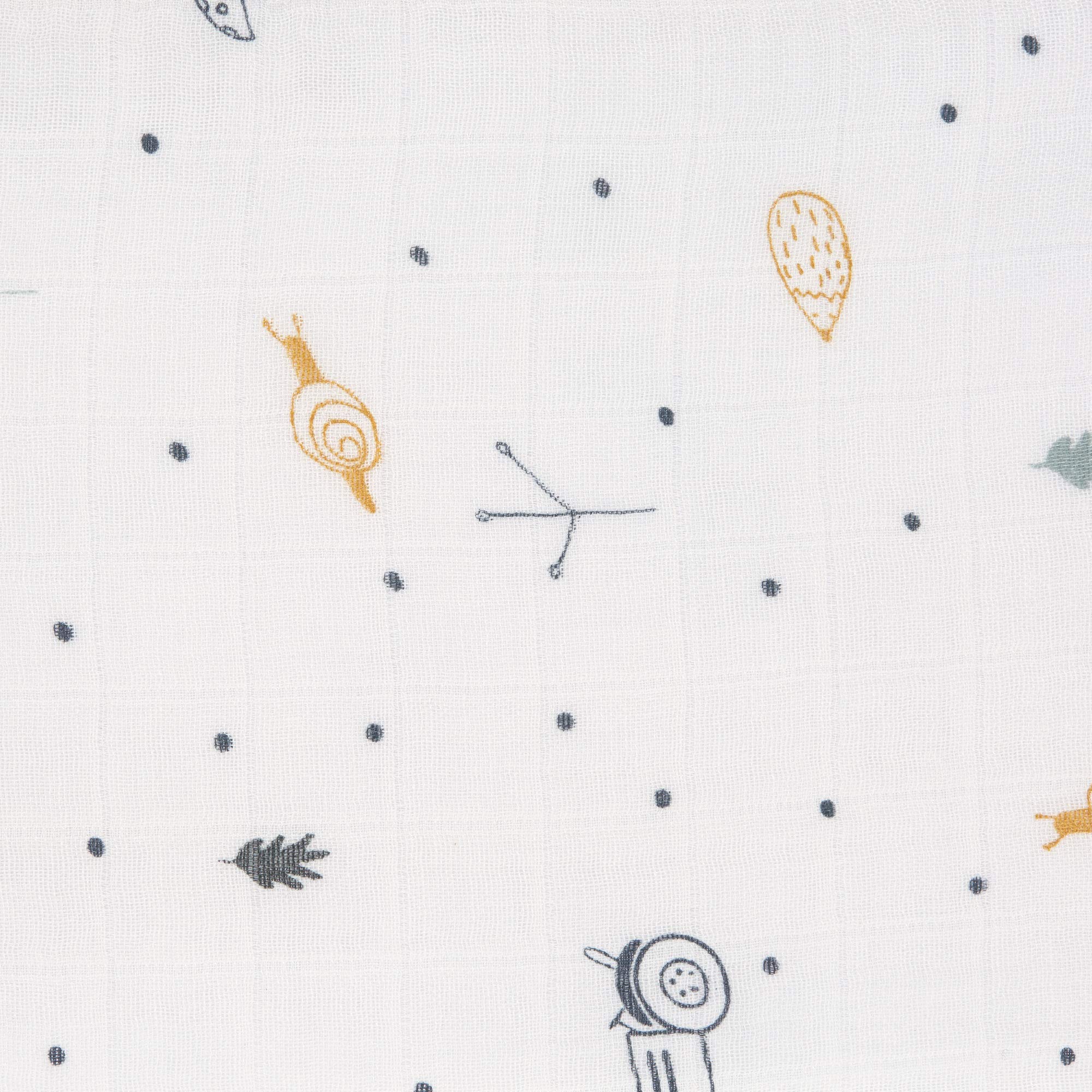 LÄSSIG Panno per ruttini per neonati in mussola set di 2 pezzi in cotone 120 x 120 cm/ Heavenly soft Swaddle XL Garden Explorer Tractor