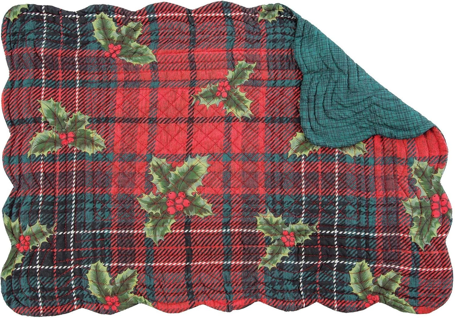 C&F Home Nicholas Plaid Placemat Set of 6 Rectangular Placemat Set of 6 Red