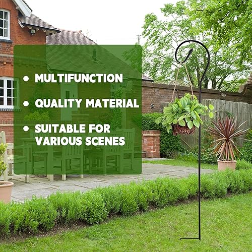 Miniatura 5 de 24 ganchos de pastor rizados de 32 pulgadas de grosor de metal de 13 de grosor, gancho de acero resistente a la corrosión para colgar plantas al