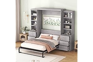 Jintop Lifetime Warranty Full Wall Bed, Space Saving Wall Bed with 3...