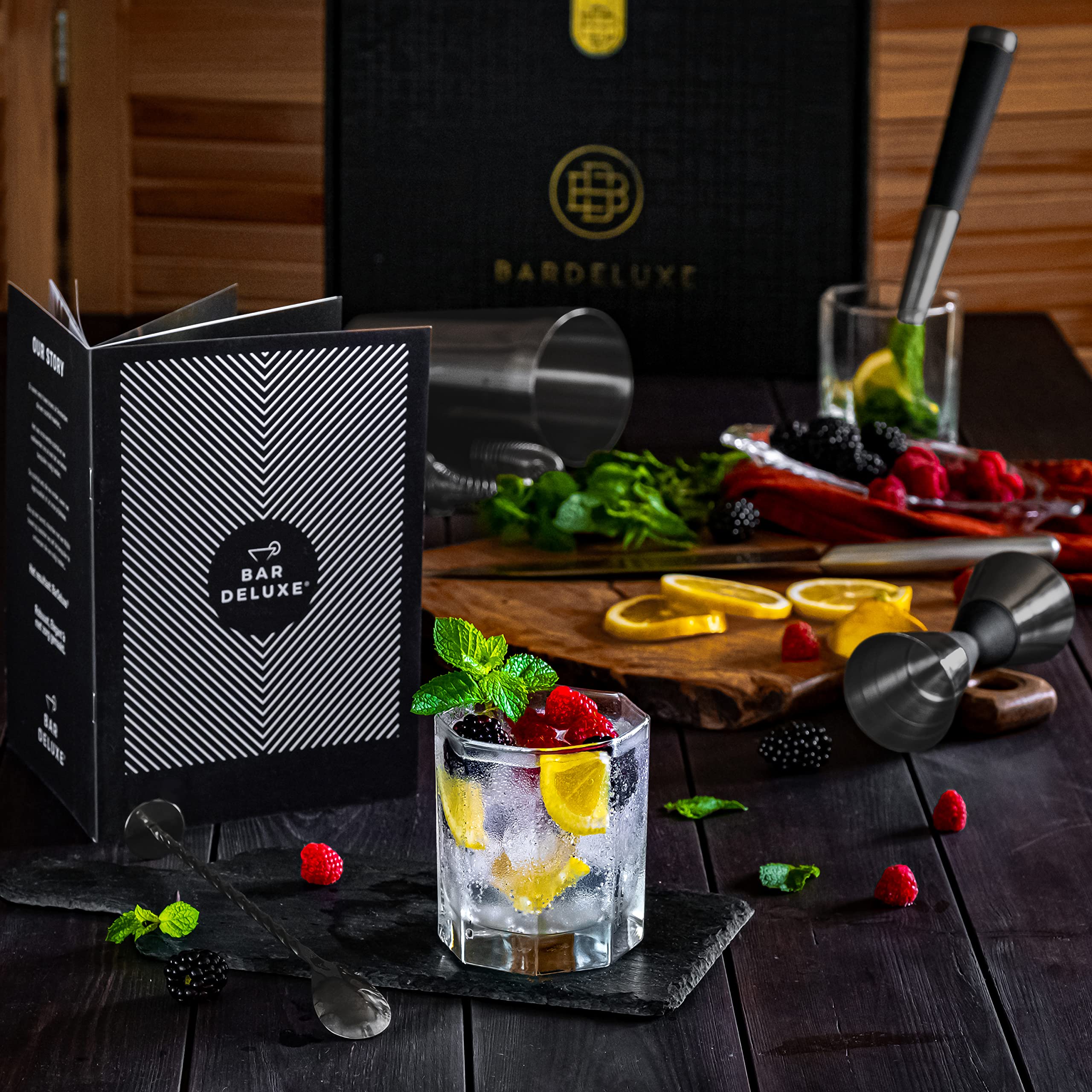 Set Da Cocktail 8 Pezzi Professionale - Bicchiere Mixing, Jigger, Cucchiaio, Zester Per Negroni E Drink - Foto 6