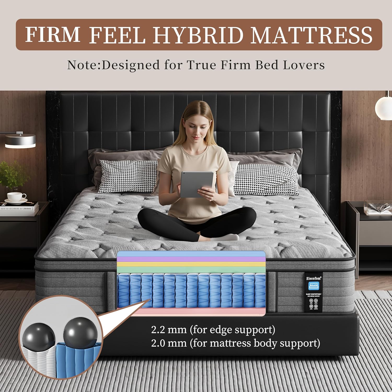 Firm Mattress 12 Inch - Multi-Layer Luxury Memory Foam, King Size Hybrid Mattress with Dual-Pocket Spring for Reinforce Edge & Motion Isolation, Fiberglass-Free King Mattress in a Box