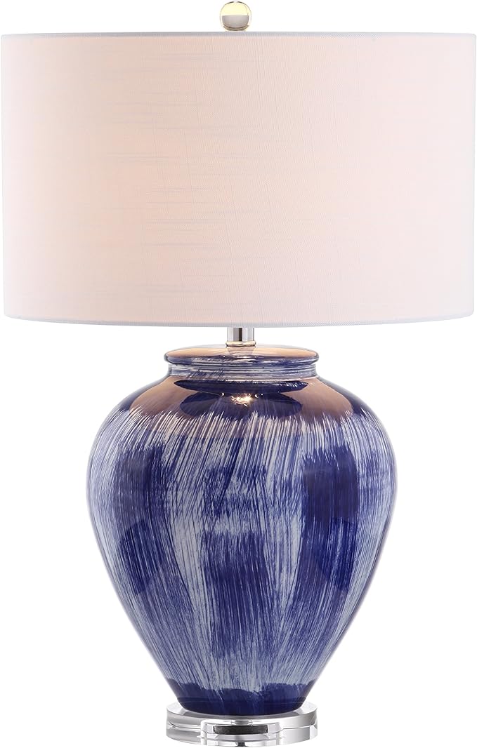 JONATHAN Y JONATHAN Y JYL5013A Wayland 26" Ceramic LED Table Lamp Transitional Glam Bedside Desk Nightstand Lamp for Bedroom Living Room Office College Bookcase LED Bulb Included, Seaside Blue