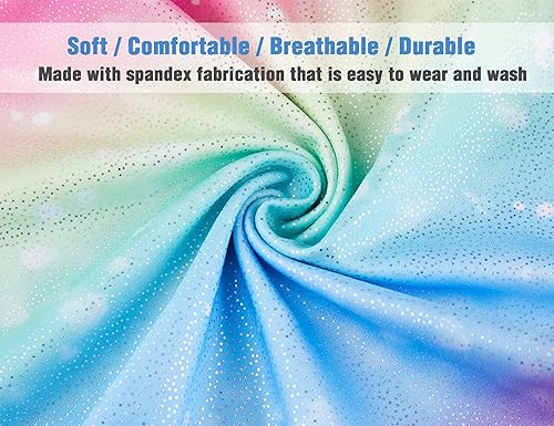 Miniatura 5 de TENVDA Gymnastics Leotards for Girls 2-12 Years Old Sparkly Multicolor Kids Tumbling Biketards Unitard