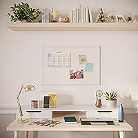 Vista 7 de U Brands - Tablero de anuncios de lino y corcho, 20 x 30 pulgadas, marco de madera blanco (2074U00-01)