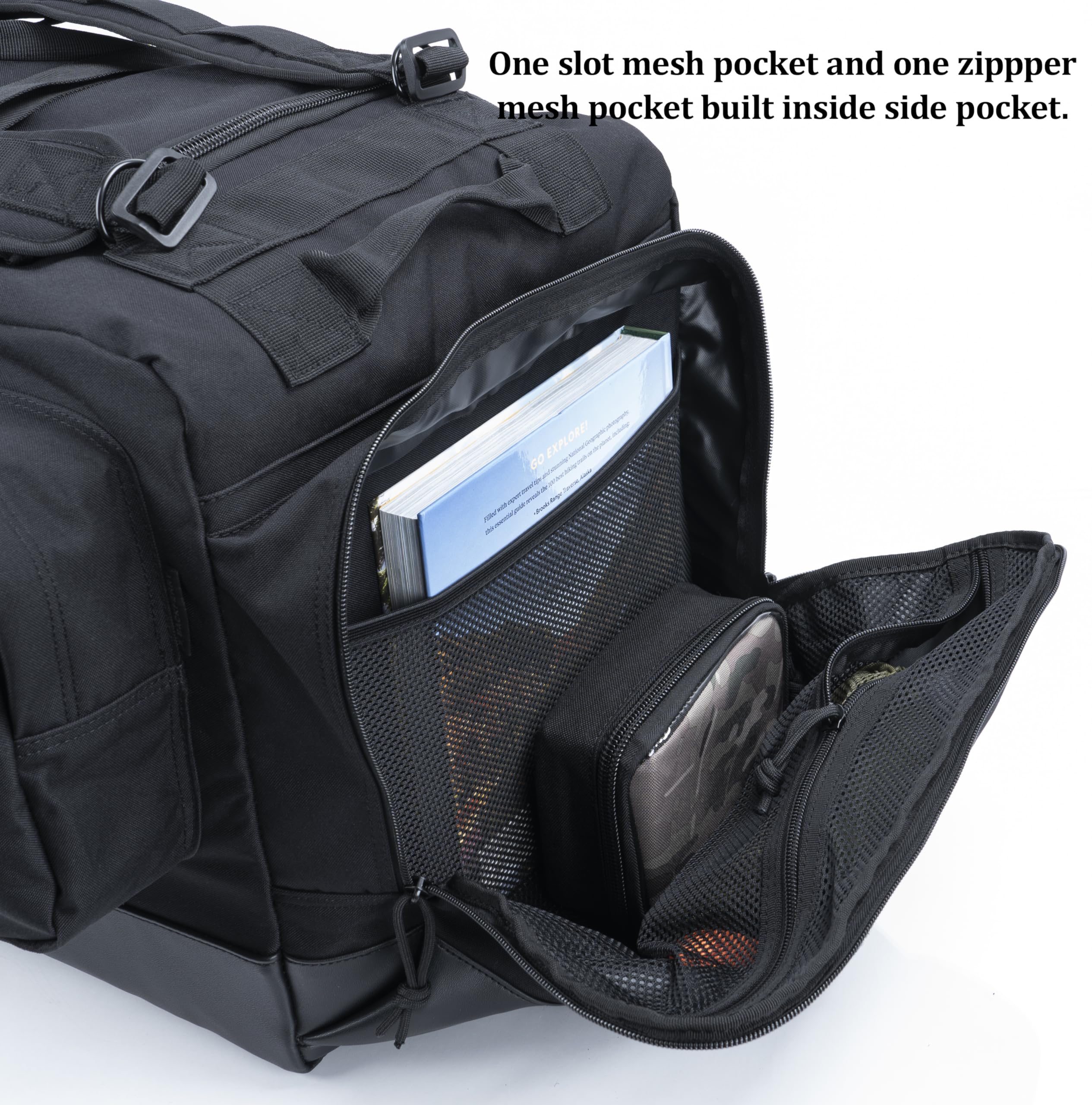 Große Reisetasche mit abnehmbaren Rucksack-Schultergurten und Schuhfach für Sport, Reisen, Jagd und Camping, l05l.