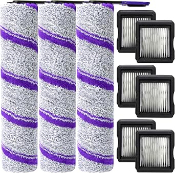 Replacement Kit Accessories Compatible with Narwal S30 Pro Cordless Wet Dry Vacuum Cleaner3 Main roller brushes, 6HEPA Filter
