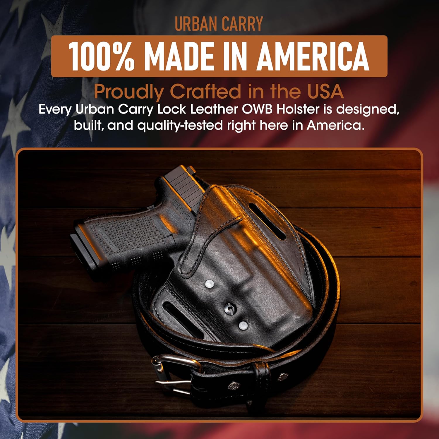 Urban Carry LockLeather OWB Holster - Secure & Comfortable Leather/Polymer Hybrid Design for Optimal Comfort | Left & Right Hand Options | Compatible with a Wide Range of Firearms