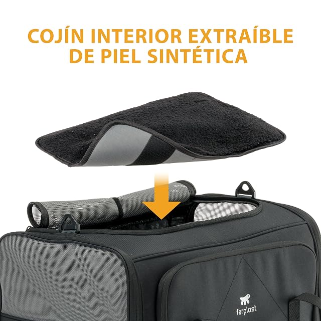 Foto 8 de 8 de Ferplast Transportín Gato Voyager Pro, Transportín Perro, Mochila para Gatos, Asas y Bandolera Regulables