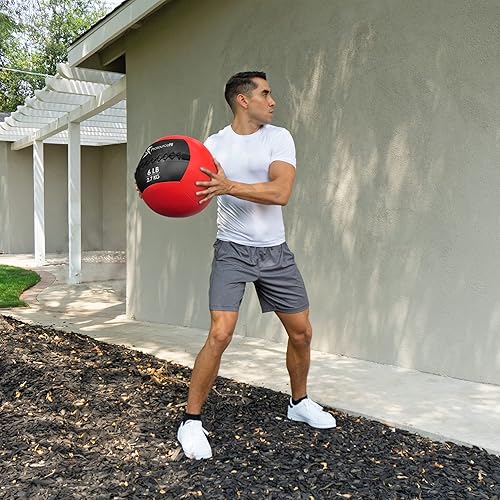 Miniatura 2 de ProsourceFit Bolas medicinales blandas, bolas de pared y ejercicios dinámicos de cuerpo completo, pesos codificados por colores 6, 10, 14, 20 Lb.