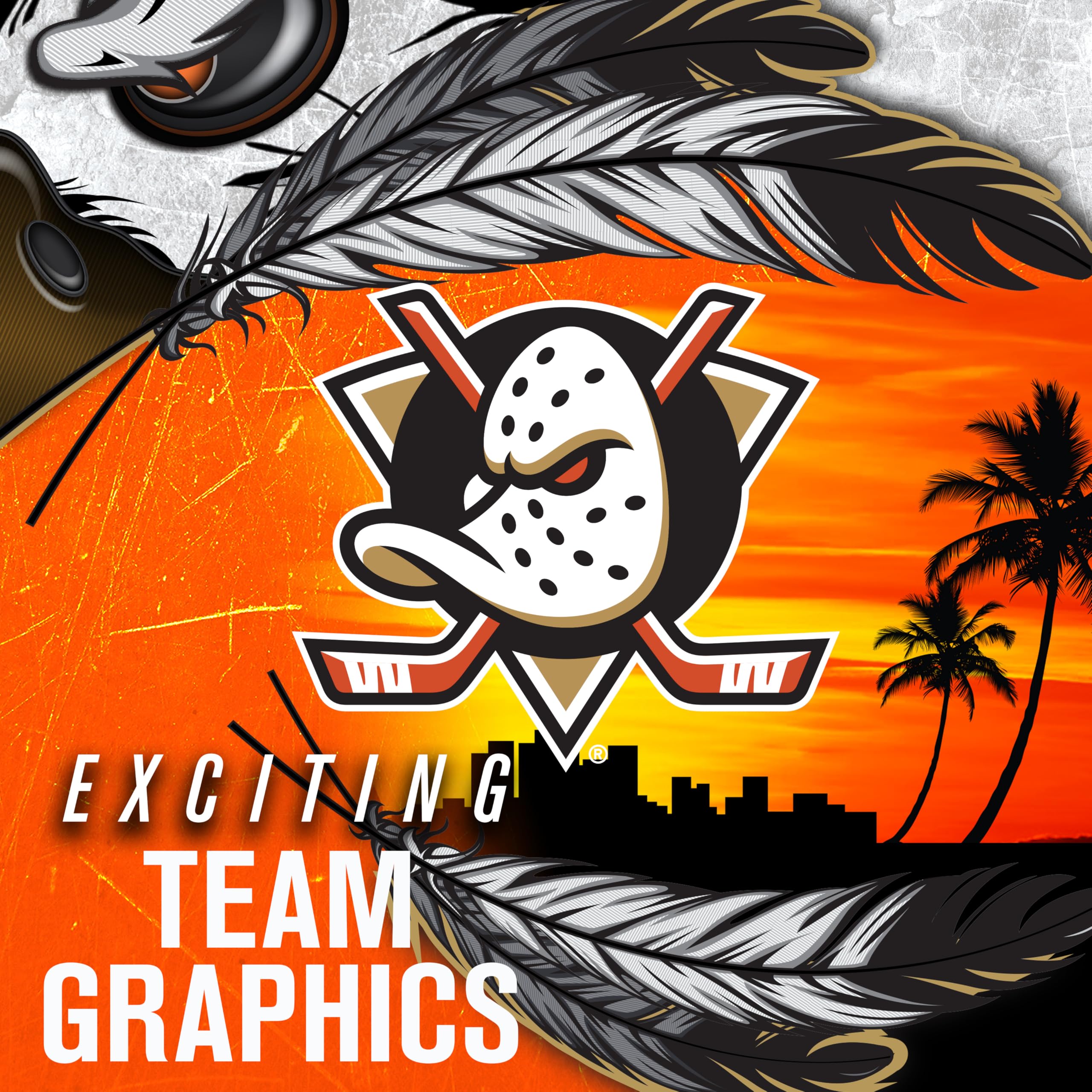 Franklin Sports Anaheim Ducks Mini Masque de Gardien de But de Hockey avec Logo de l'équipe de la LNH avec étui – Masque de Gardien de But de Collection avec Logos et Couleurs Officiels de la LNH