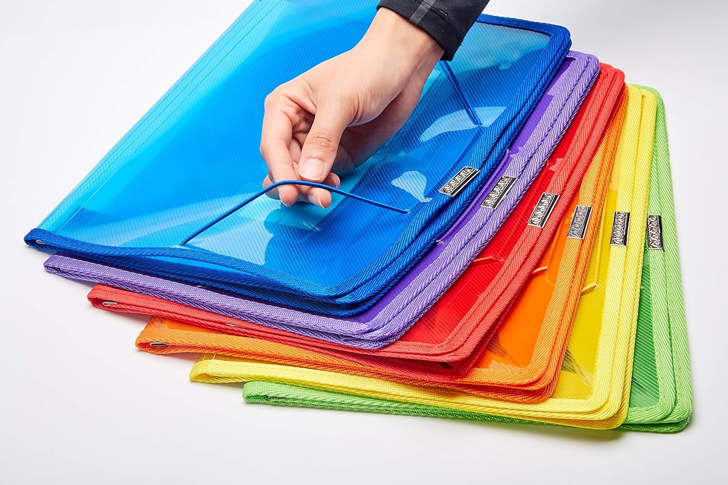 FANWU 6 Pack Plastic Expanding File Wallet Document Organizer with Flap