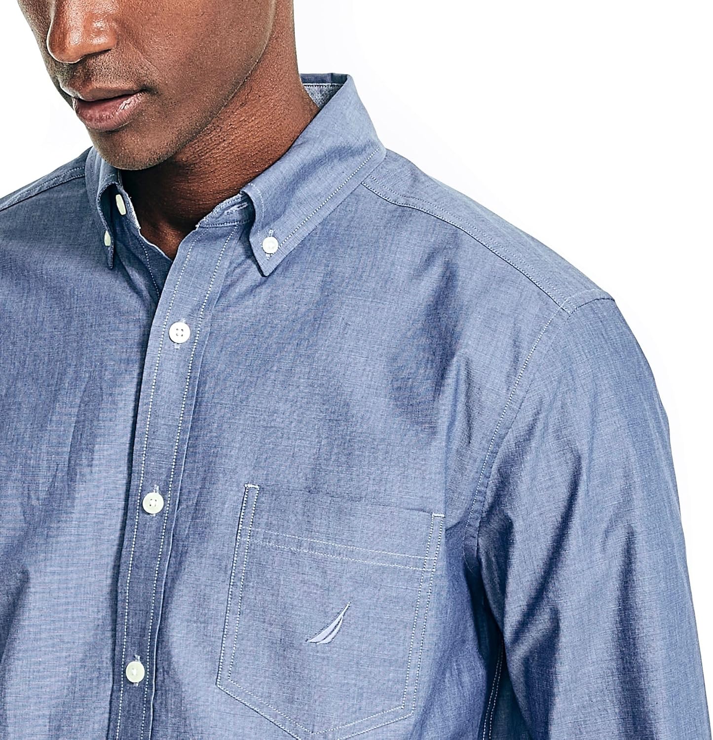 Nautica Men's Long Sleeve Solid Button Up Shirt - Image 3