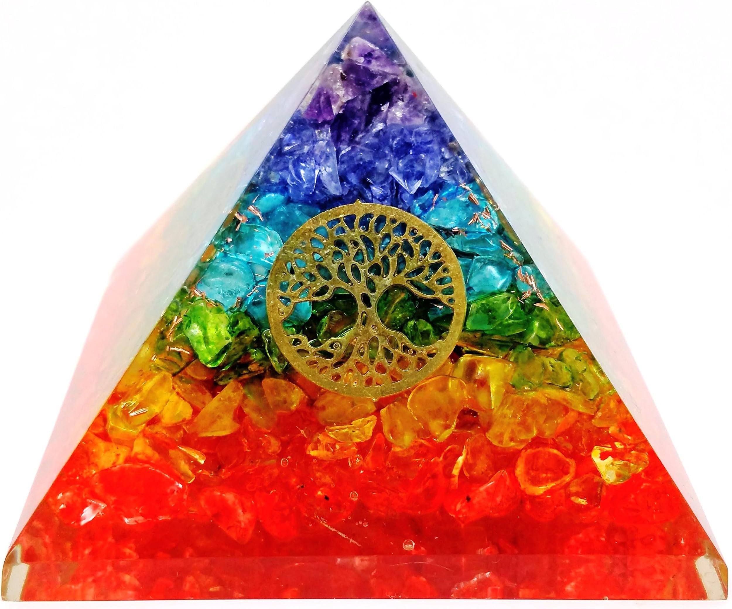 7 Chakra Crystal Tree of Life Orgone Pyramid Kit EMF Protection Meditation Yoga Energy Generator …