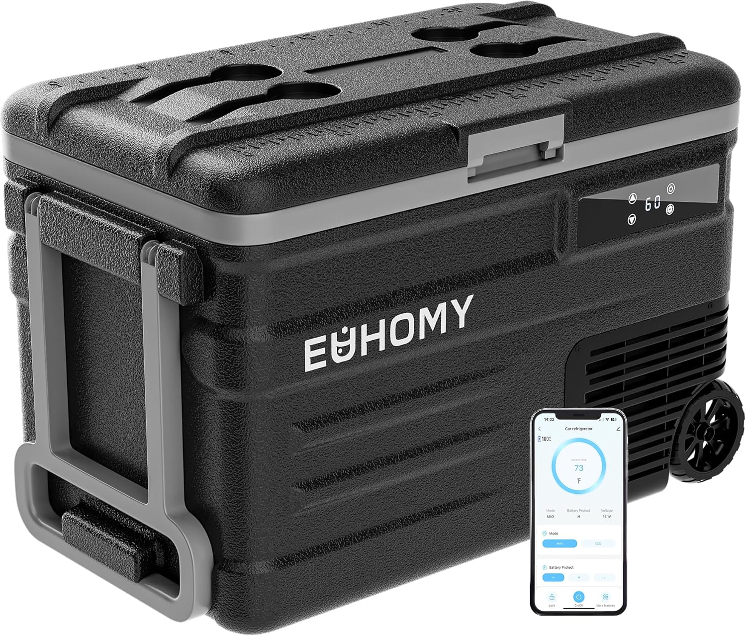 EUHOMY 12 Volt Refrigerator, 49QT(45L) 12V Fridge, Electric Cooler APP Control, Car Fridge 12/24V DC 110-240V AC, Car Refrigerator 0℉~68℉, 12 Volt Cooler for Camping, Trip, Truck, Boating, Outdoor EUHOMY 12 Volt Refrigerator, 49QT(45L) 12V Fridge, Electric Cooler APP Control, Car Fridge 12/24V DC 110-240V AC, Car Refrigerator 0℉~68℉, 12 Volt Cooler for Camping, Trip, Truck, Boating, Outdoor