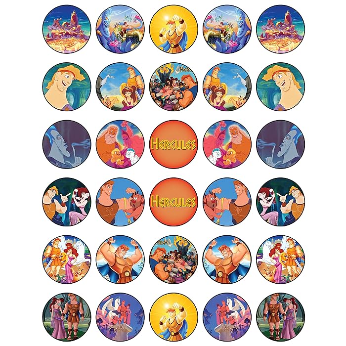 Buy 30 x Edible Cupcake Toppers Hercules Party Collection of Edible