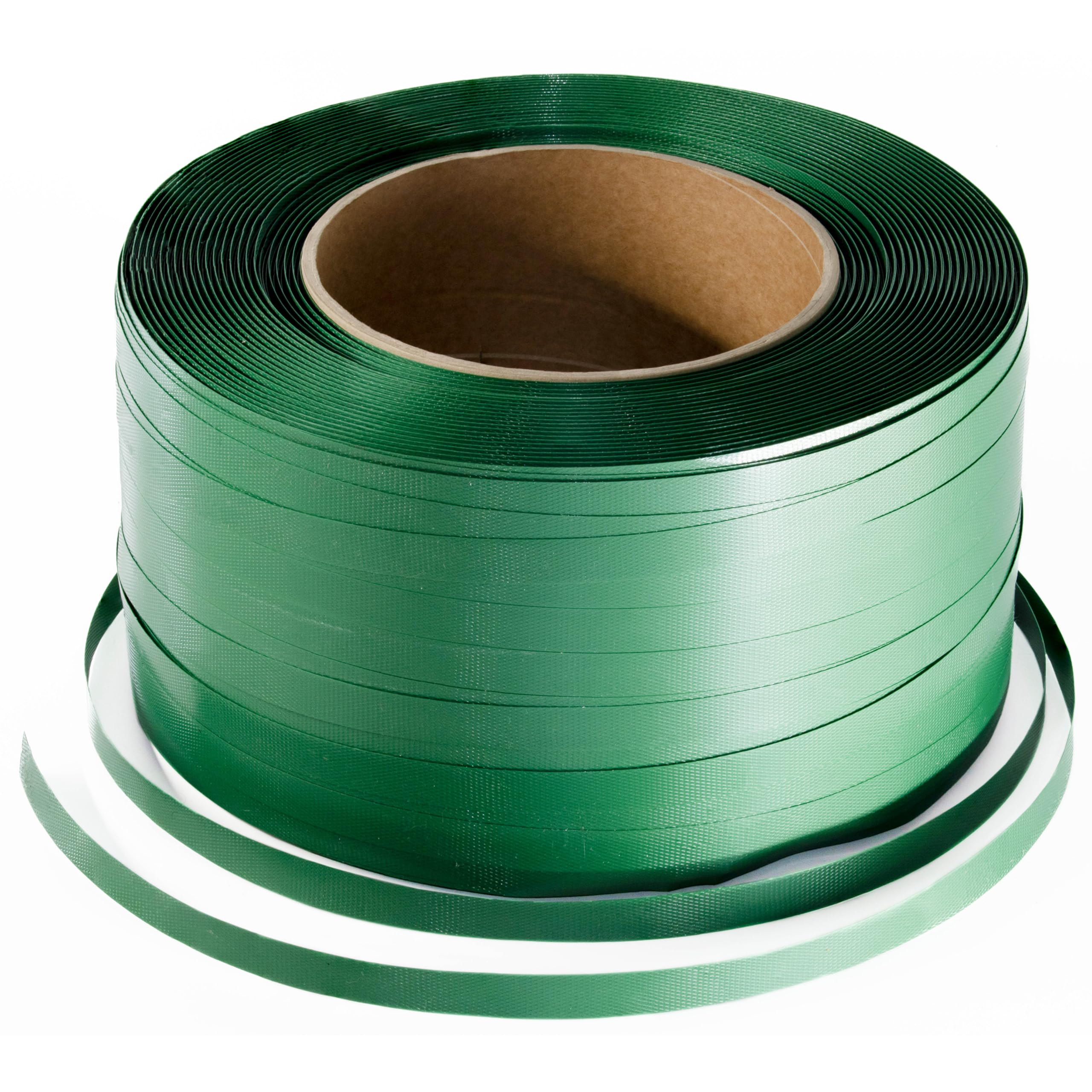 PET Bande de Cerclage 19mm 1200m Circuit 1 Rouleau Vert B19E - Résistance à la Déchirure 435 kg Ruban de Cerclage - Rouleau Feuillard de Cerclage