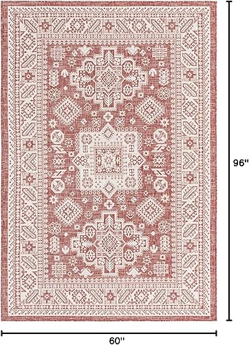 Miniatura 168 de Rugs.com Outdoor Aztec Collection Alfombra – 4 x 6 pies alfombra de tejido plano gris carbón perfecta para salas de estar, grandes comedores, planos