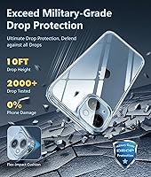 Vista 5 de FNTCASE para iPhone 15 Funda Transparente: Fundas para iPhone 14/13 Compatibles con Magsafe, Funda Anti-Amarilleo, Grado Militar de Protección