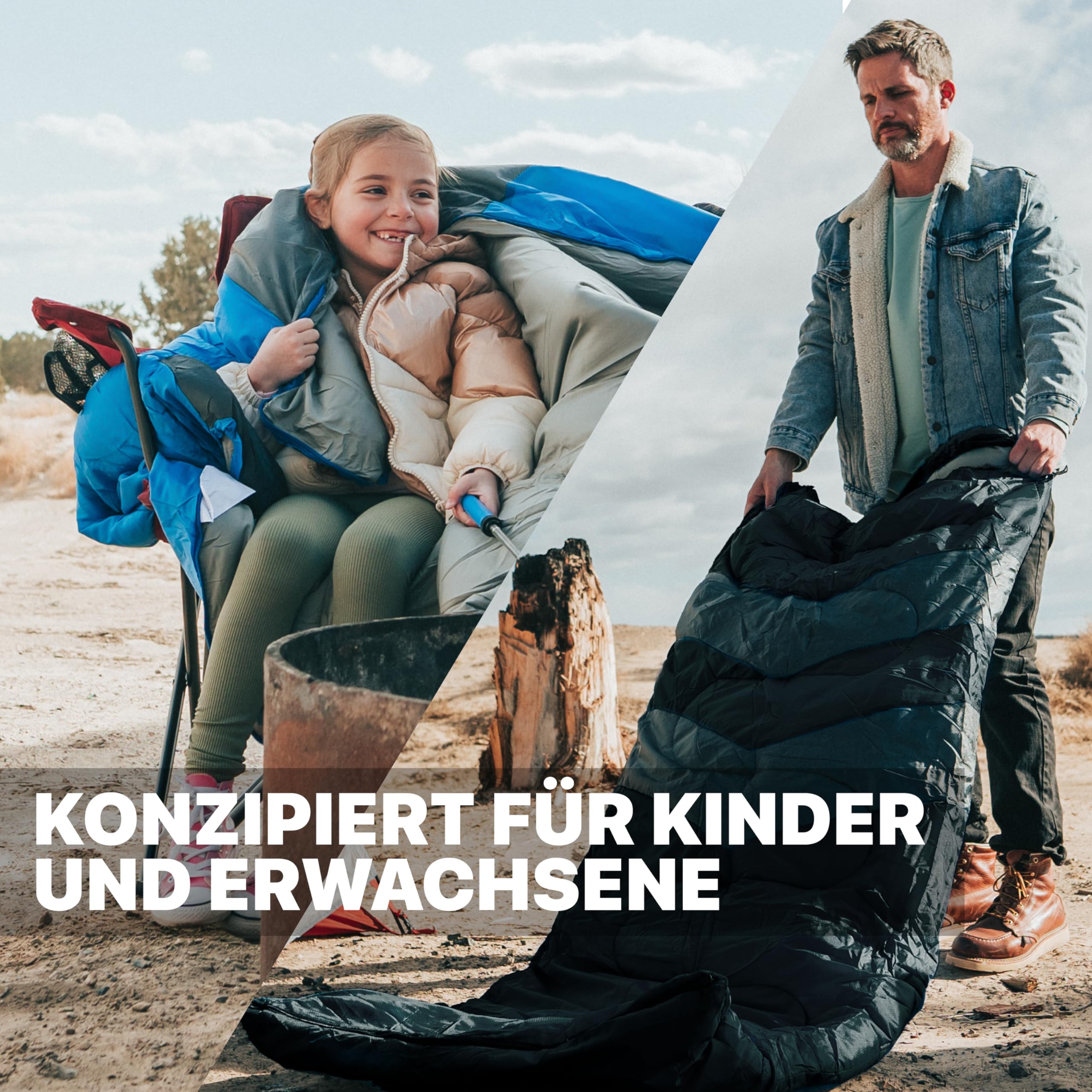 MalloMe Schlafsack Outdoor - Schlafsack Erwachsene und Kinder - Schlafsack Winter, Schlafsäcke, Camping Sleeping Bag, Deckenschlafsack - Winterschlafsack - Leicht, Tragbar, Warm, Deckenschlafsäcke