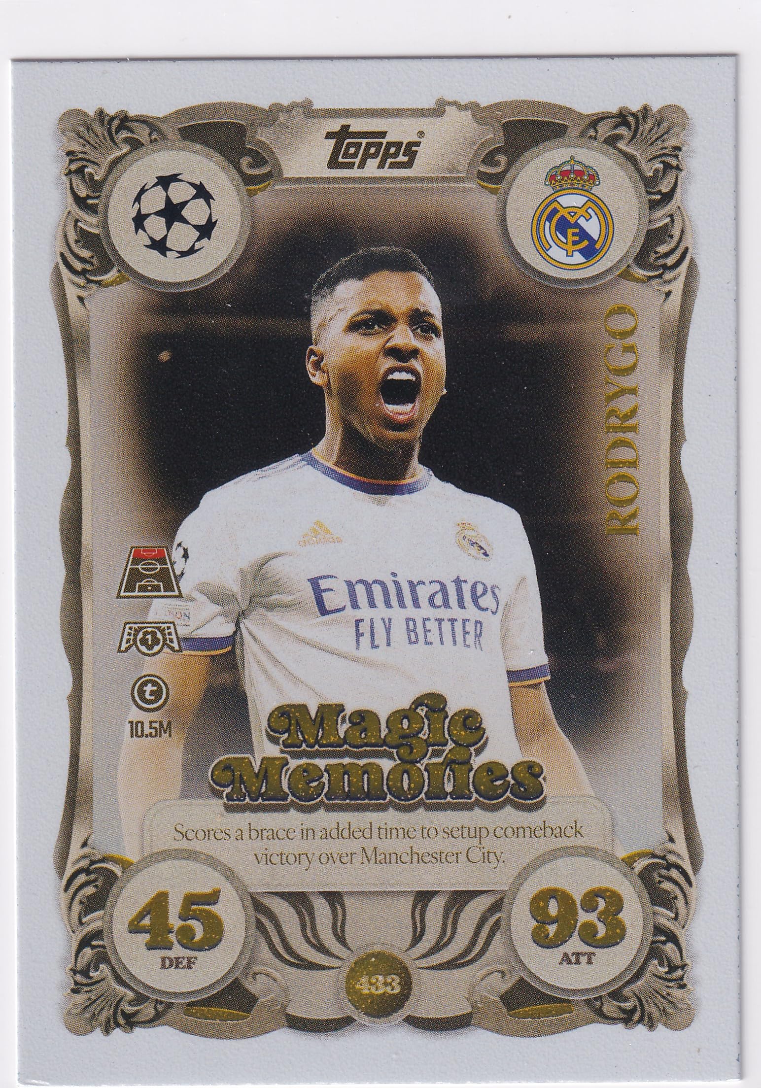 Match Attax 2025 2026 Magic Memories Trading Card(s) You Select (Rodrygo 433)