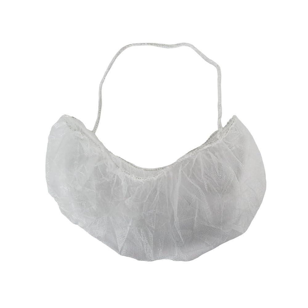 WETEC Protezione per barba per camera pulita, grande (maschere monouso per il viso paradenti abbigliamento) Materiale: PP (tessuto non tessuto di polipropilene)/gomma sintetica (elastico senza lattice