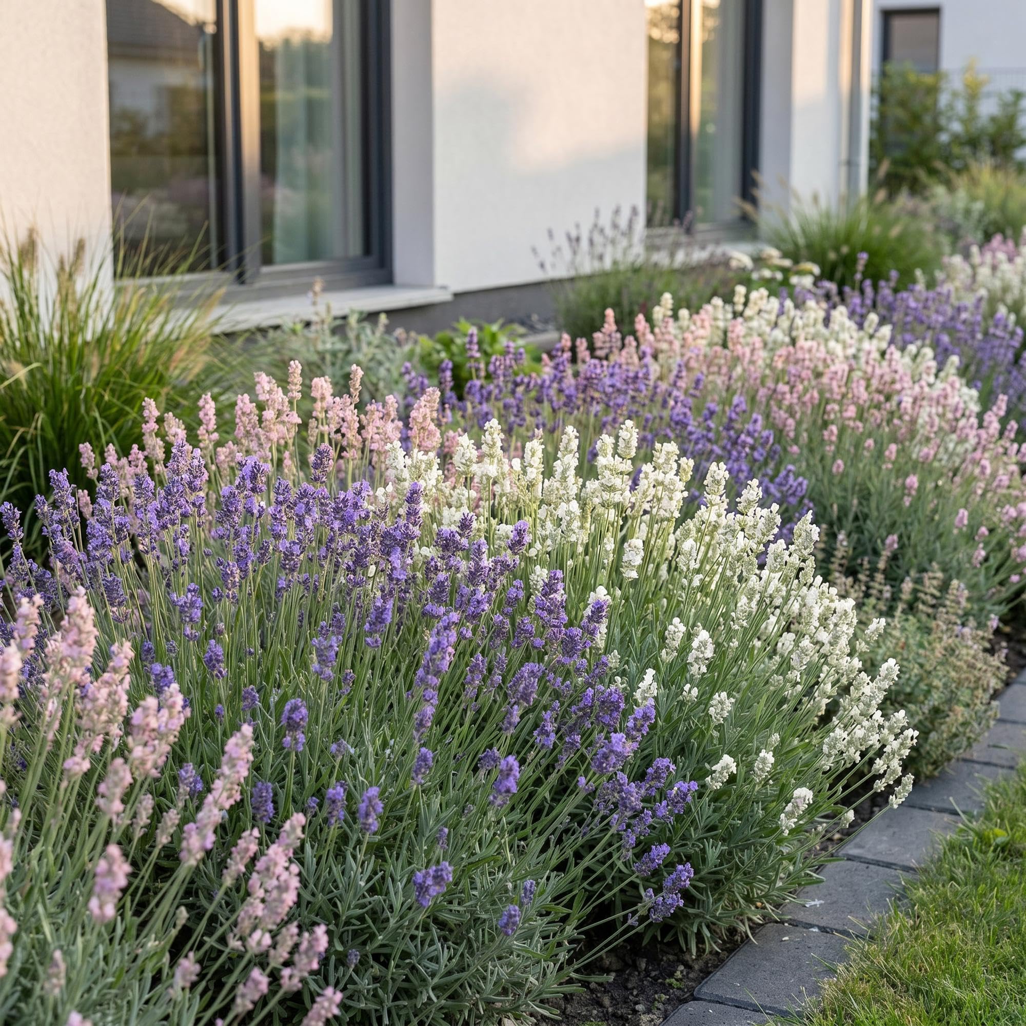 Green boutiQ - Stauden - Lavandula Tricolour - Lavendel - Duftend - Blau - Rosa - Weiß - 12 Pflanzen - Topf 11 cm - Höhe 15-25 cm