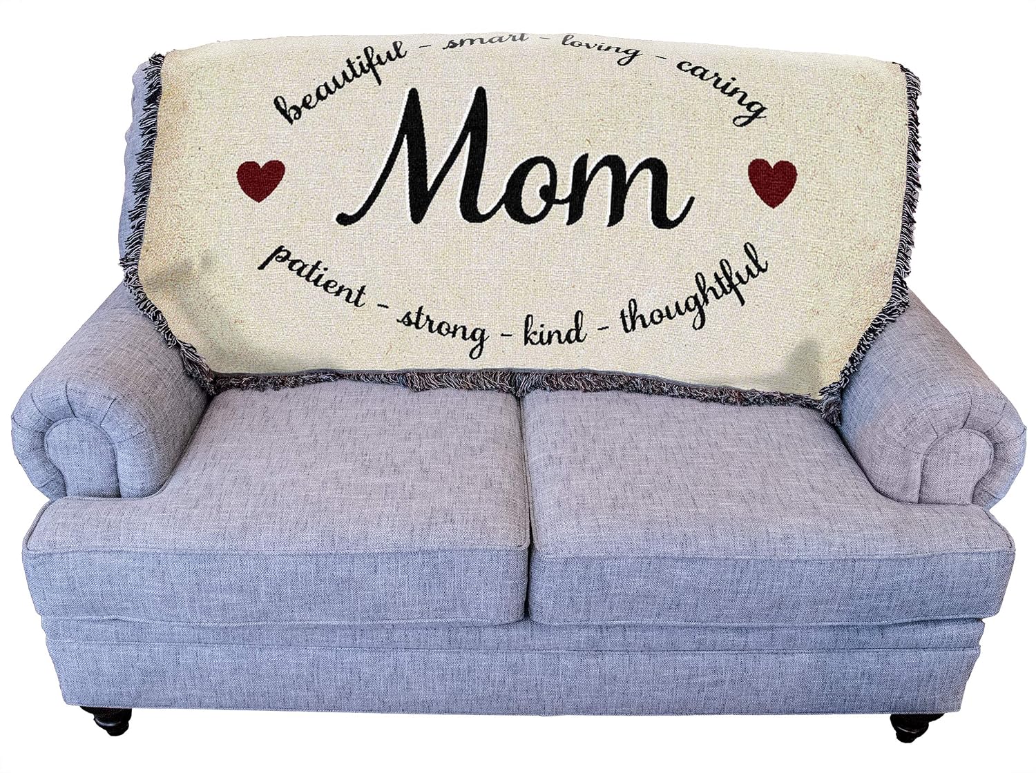 Pure Country Weavers Mom Blanket - Beautiful Smart Loving Caring Patient Strong Kind Thoughtful - Gift Tapestry Throw for Back of Couch or Sofa Woven from Cotton - Made in The USA (61x36)