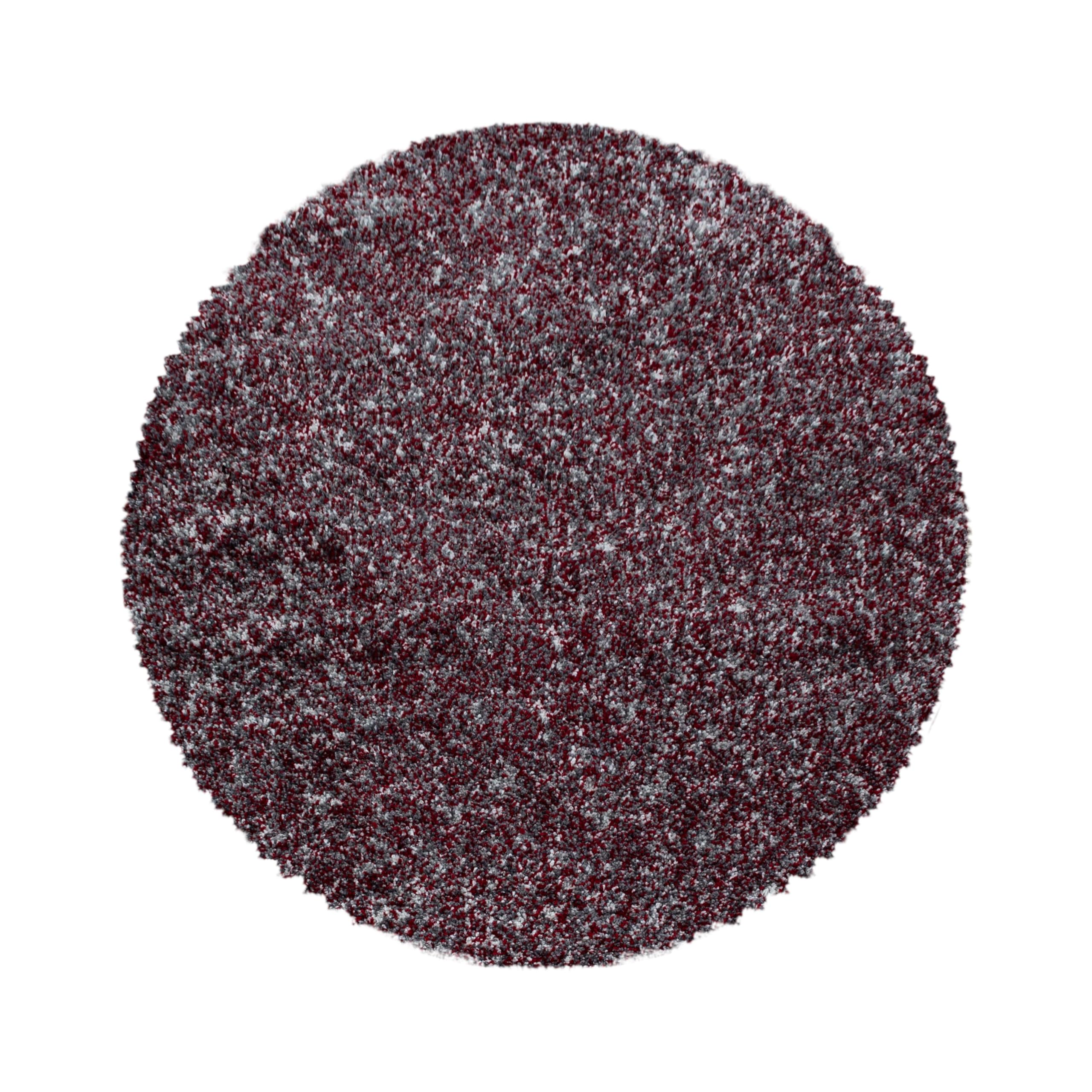 HomebyHome Alfombra redonda Shaggy de 160 cm, redonda, multicolor, rojo, extra suave y mullida, alfombra de pelo largo para salón, dormitorio, cocina, pasillo – Carpet, Halı, Kilim
