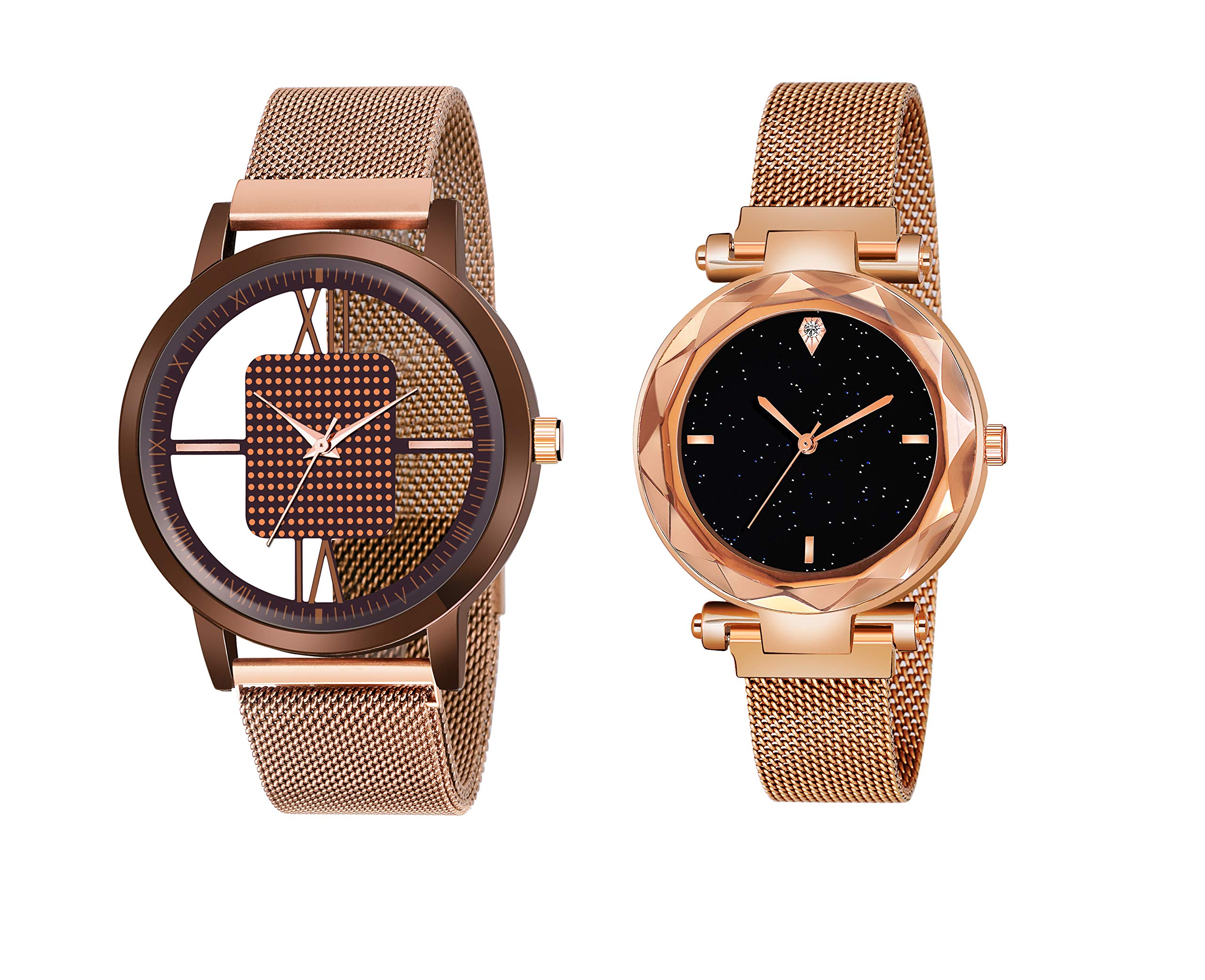 Niyati Nx Luxury Mesh Magnet Buckle Starry Sky Quartz Watches for Girls Mysterious Rosegold Open Maganet & Rosegold 4 Figar Watch for Analog Watch - for Girls (Rosegold) (B08598VK59) Amazon Price History, Amazon Price Tracker