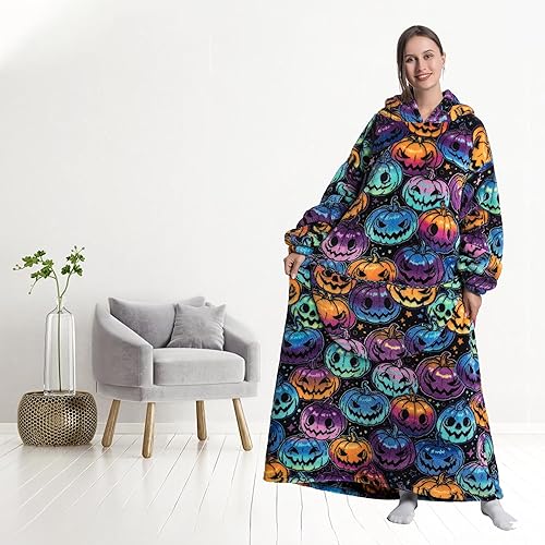 Miniatura 4 de Capecage - Manta con capucha, sudadera con capucha larga como regalos de cumpleaños para mujeres y hombres, manta portátil larga para mujeres y