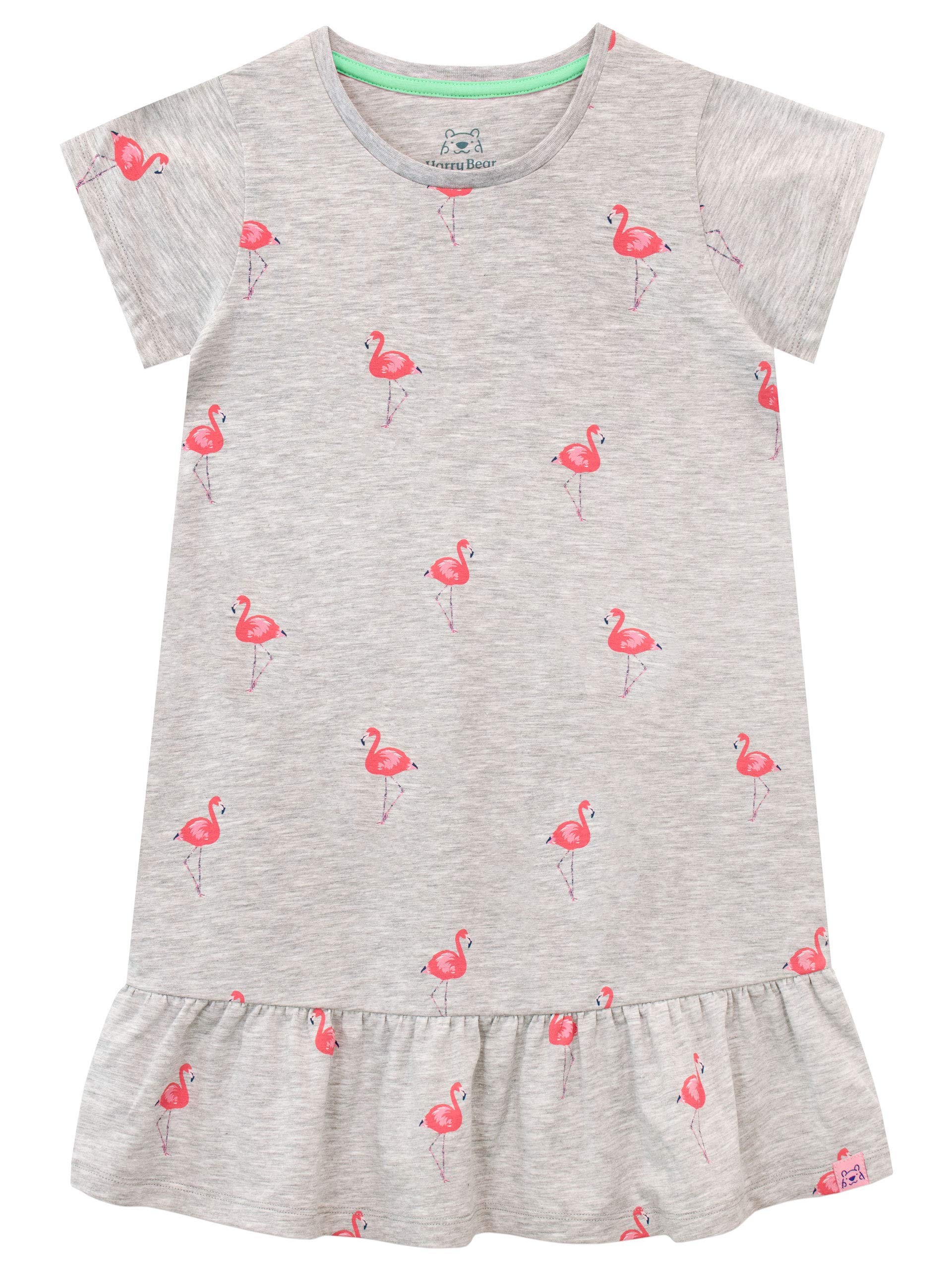 Harry Bear Girls Grey Flamingo Dress Age 7 To 8 Years