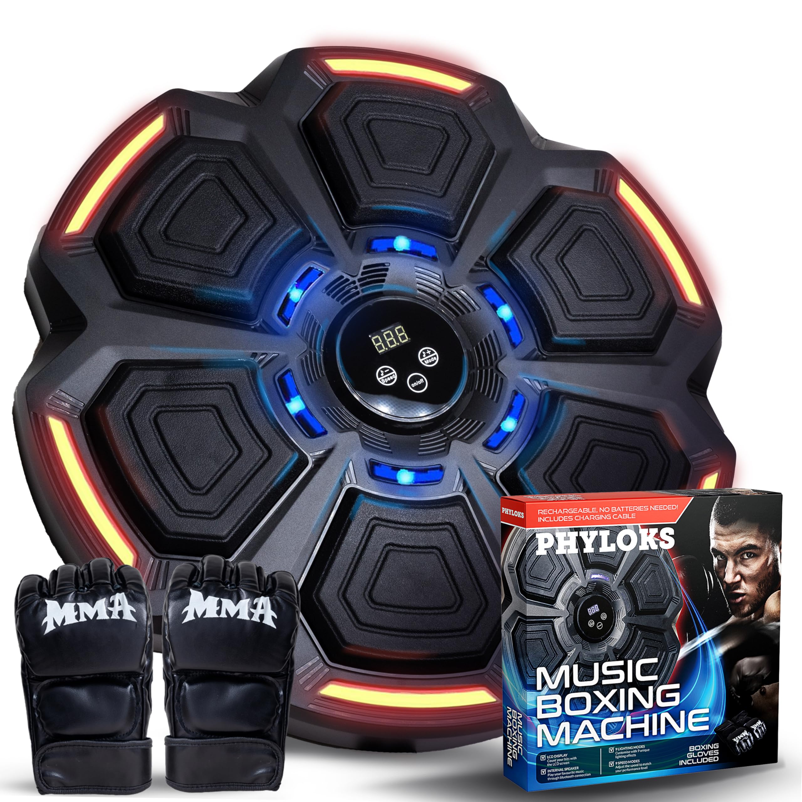 Music Boxing Machine, Smart Music Boxing Machine Kids & Adults, Punching Machine, Musical Boxing Machine Wall Mounted, Boxing Gifts for Boys, Smart Boxing Machine, Boxing Music Machine with Gloves