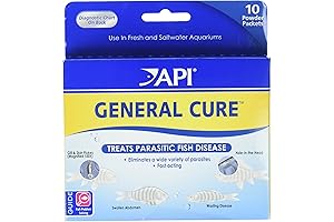 API General Cure Freshwater and Saltwater Fish Powder Medication 10-Count Box: Reliable...
