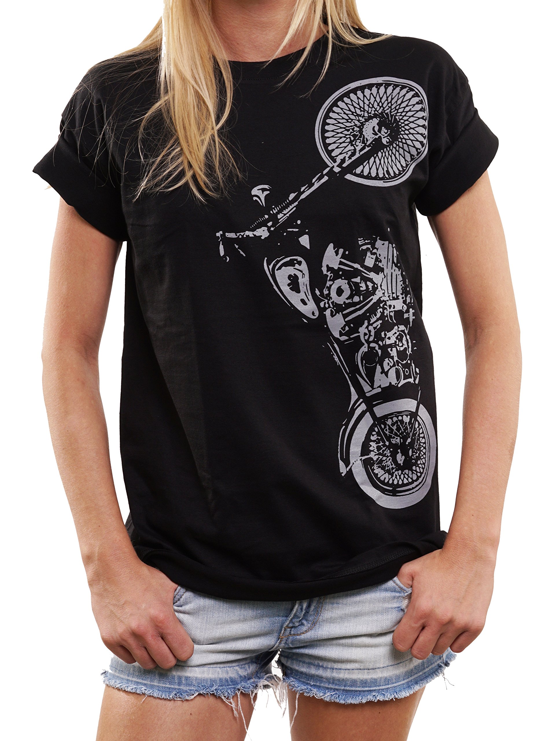 MAKAYA Odzież Motocyklowa Dla Kobiet - Chopper - Koszulka Motocyklowa Duże Rozmiary Top Oversize Damski