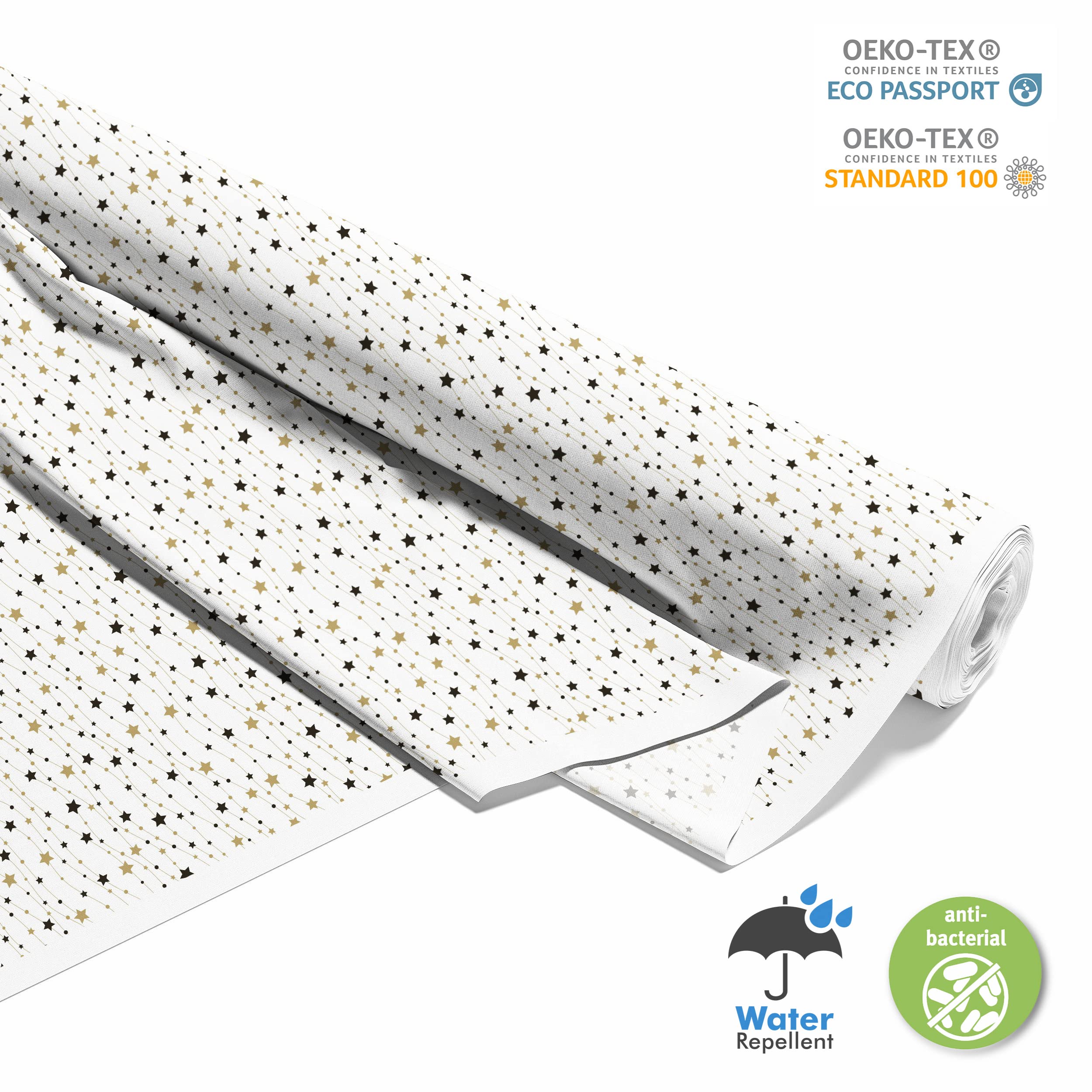 HEKO PANELS Tela Para Tapizar Impermeable Por Metro Telas Tintada Para Sofas Gruesa Resistente Al Desgaste Antimanchas Sillas Loneta Estampada Estrellas 5 Metros 155 x 500 cm