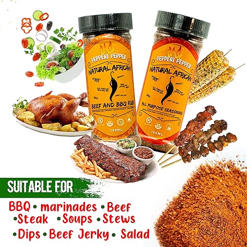 Miniatura 5 de Pepperi Natural African 2 en 1 carne de res y barbacoa - Mezcla de especias para asar todo uso dulce y picante para condimentar pollofiletecarne