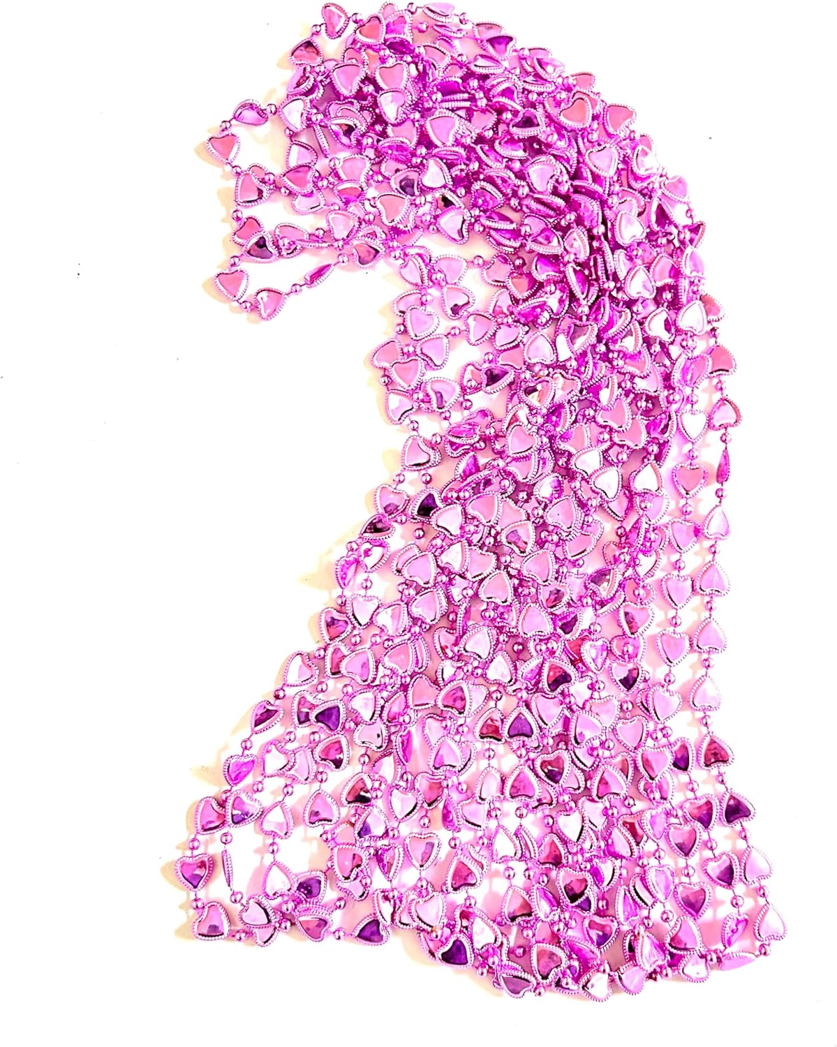 36 Pcs Valentine Beads Necklaces Valentine's Day Heart Shaped Beads Necklaces Party Decoration, Pink