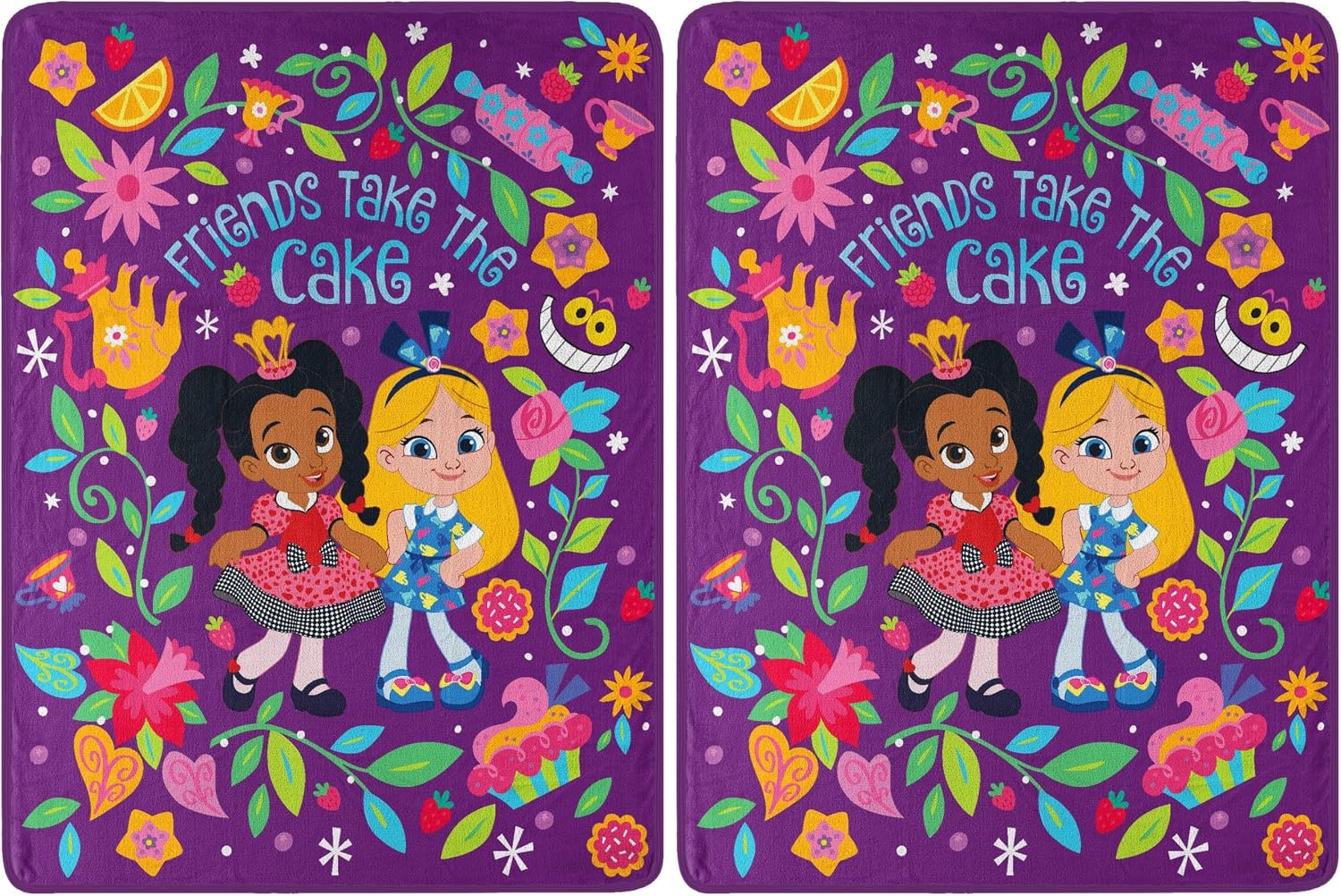 Northwest Disney's Alice's Wonderland Bakery Micro Raschel Throw Blanket, 46" x 60", Take The Cake