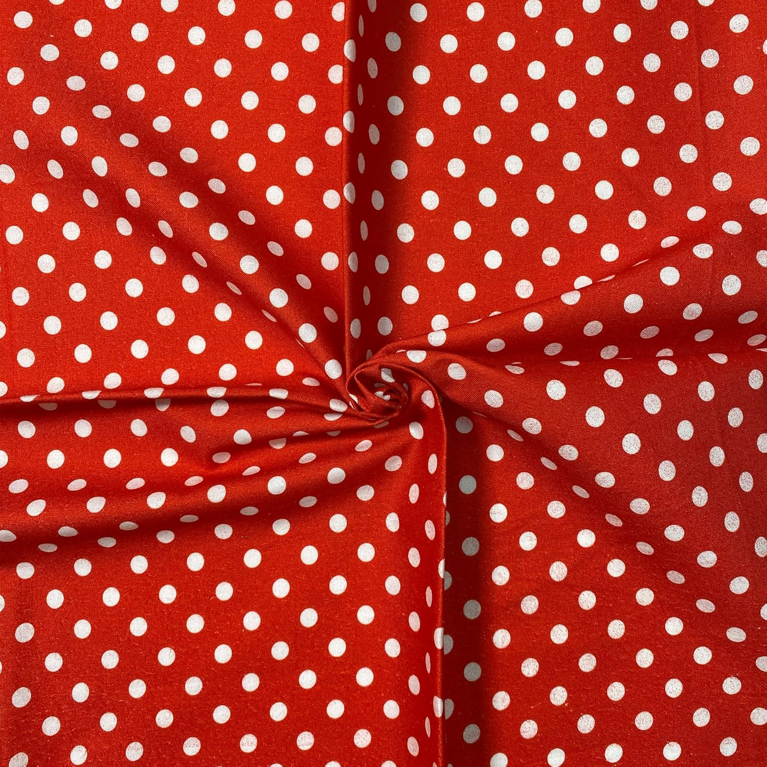 Polka Dot 100% Cotton - 44" - 111 cm Wide Poplin Fabric - Crafty Print for Adults and Children - Kids Crafts Quilting Fabric Material (red on White, 3m)